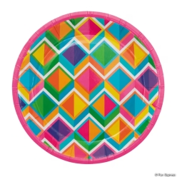 Geometric Pattern Round Dessert Plates-8Pk